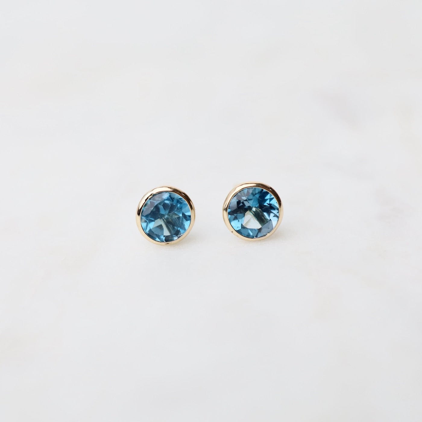 EAR-14K 14k London Blue Topaz Bezel Studs