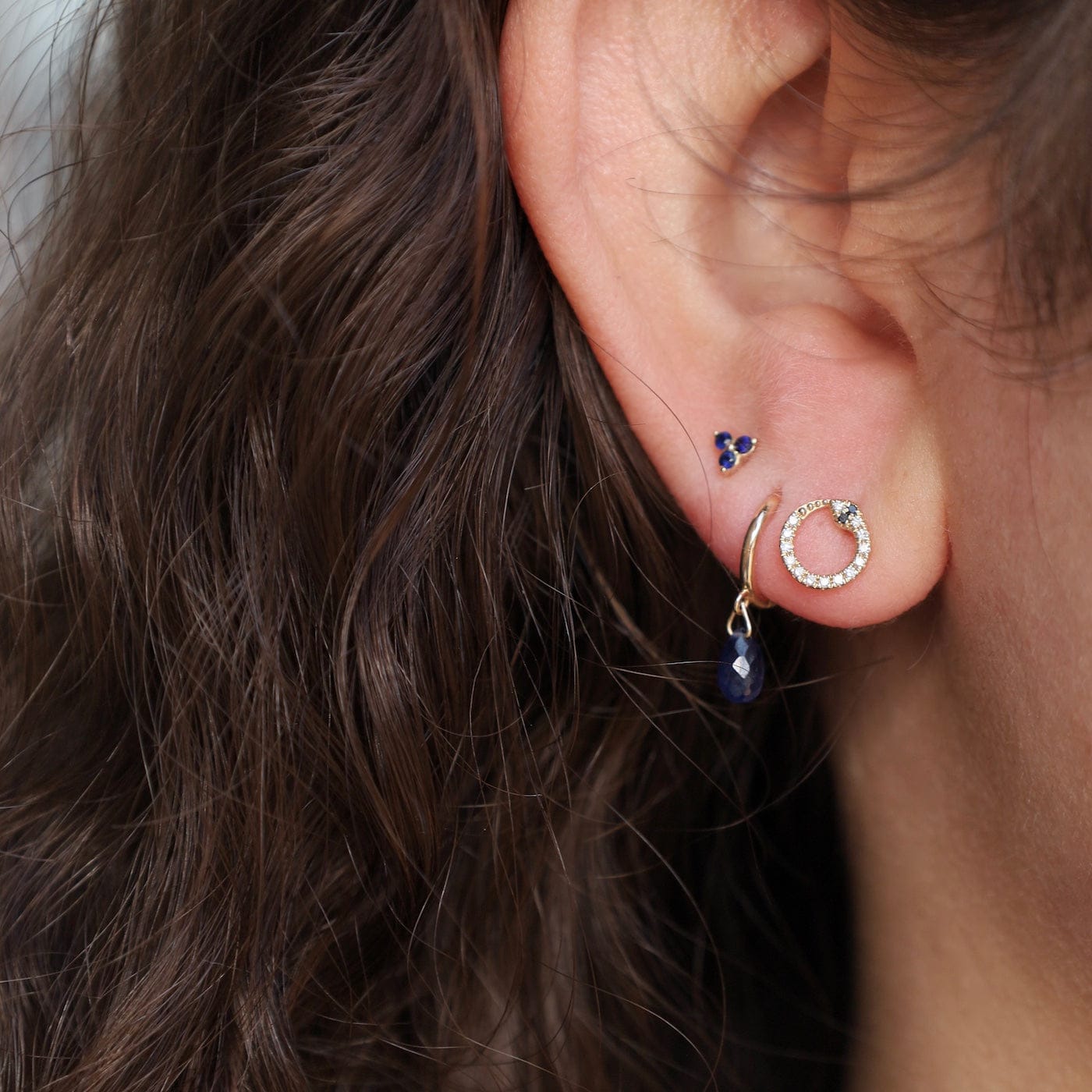 EAR-14K 14K Mini Ouroboros Post Earrings