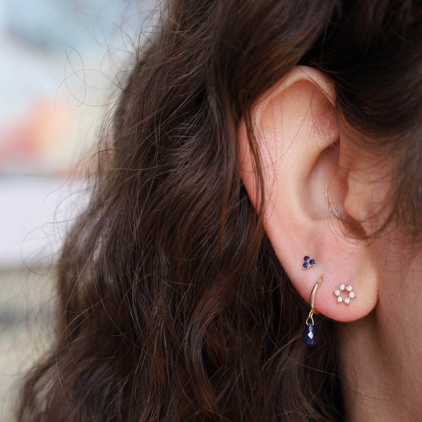 EAR-14K 14K Mini Star Of David Post Earrings