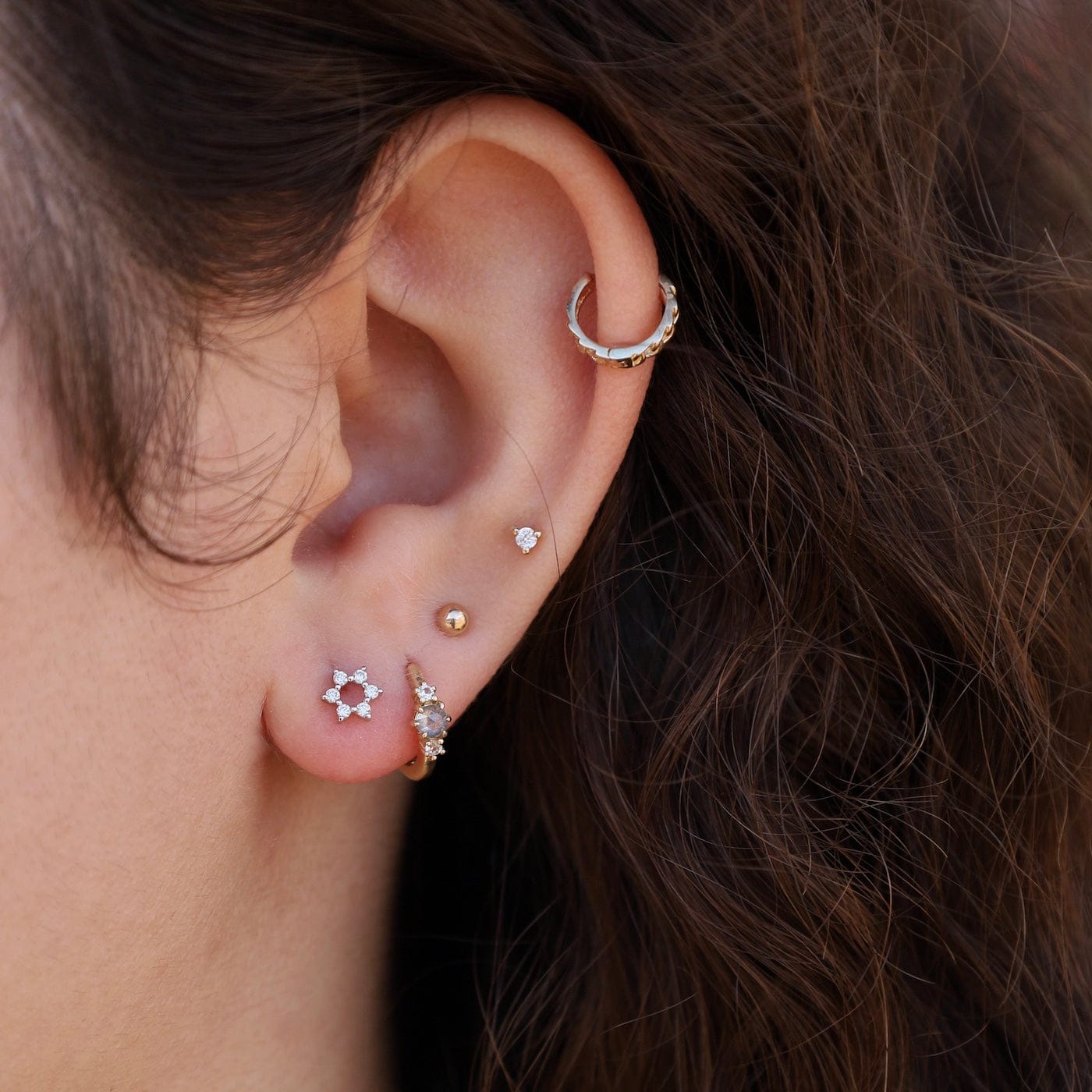 EAR-14K 14K Mini Star Of David Post Earrings