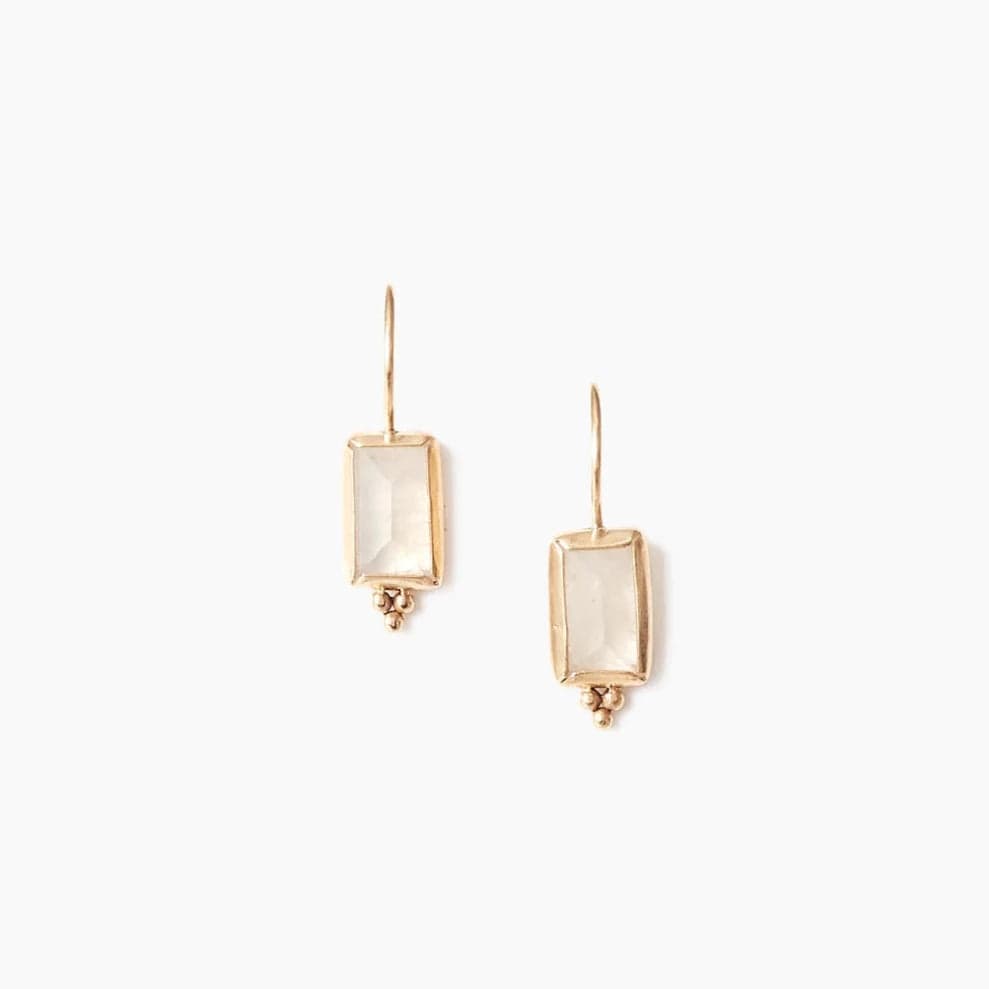 EAR-14K 14K Moonstone Windowpane Earrings