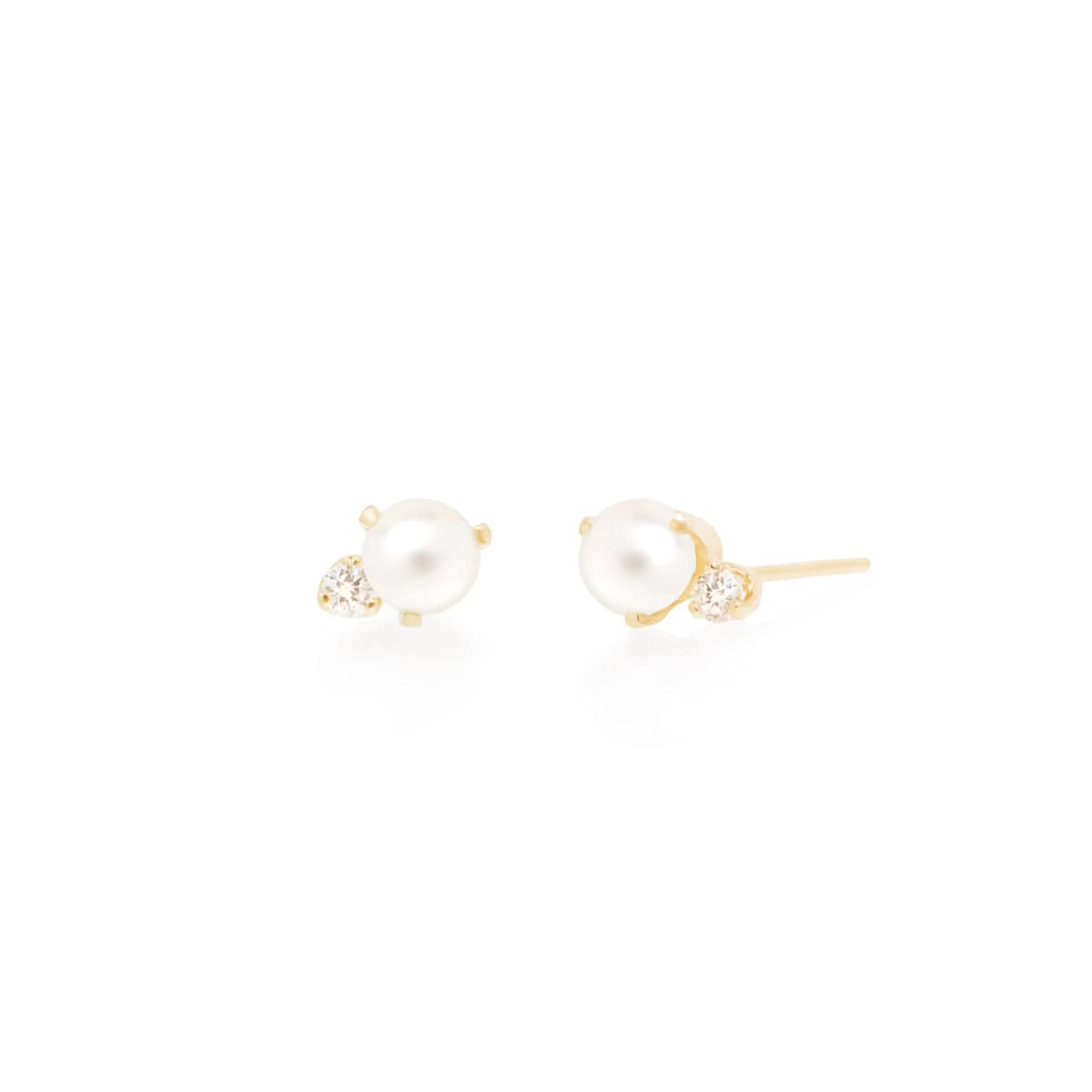 EAR-14K 14k Pearl & Diamond Studs