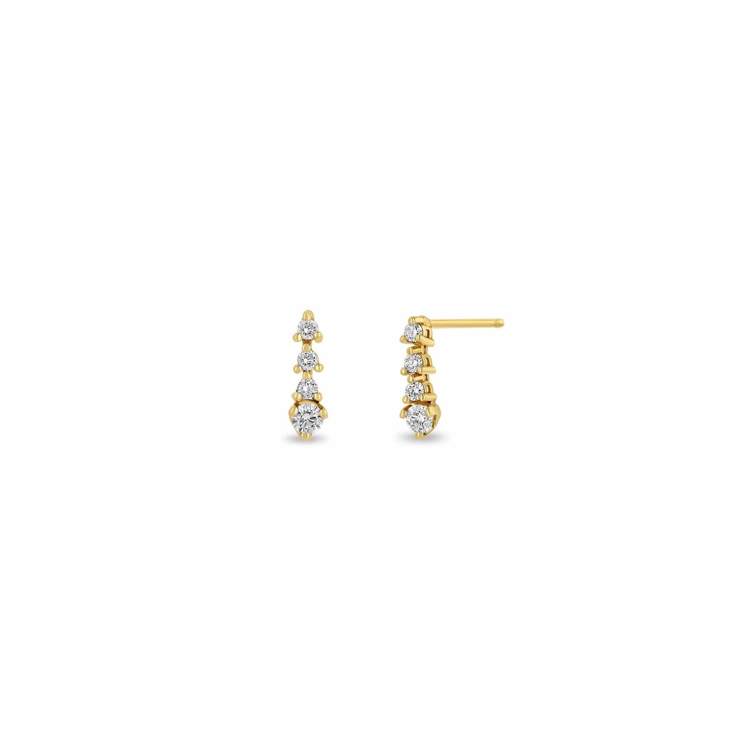 EAR-14K 14K PRONG DIAMOND SHORT TENNIS DROP EARRINGS