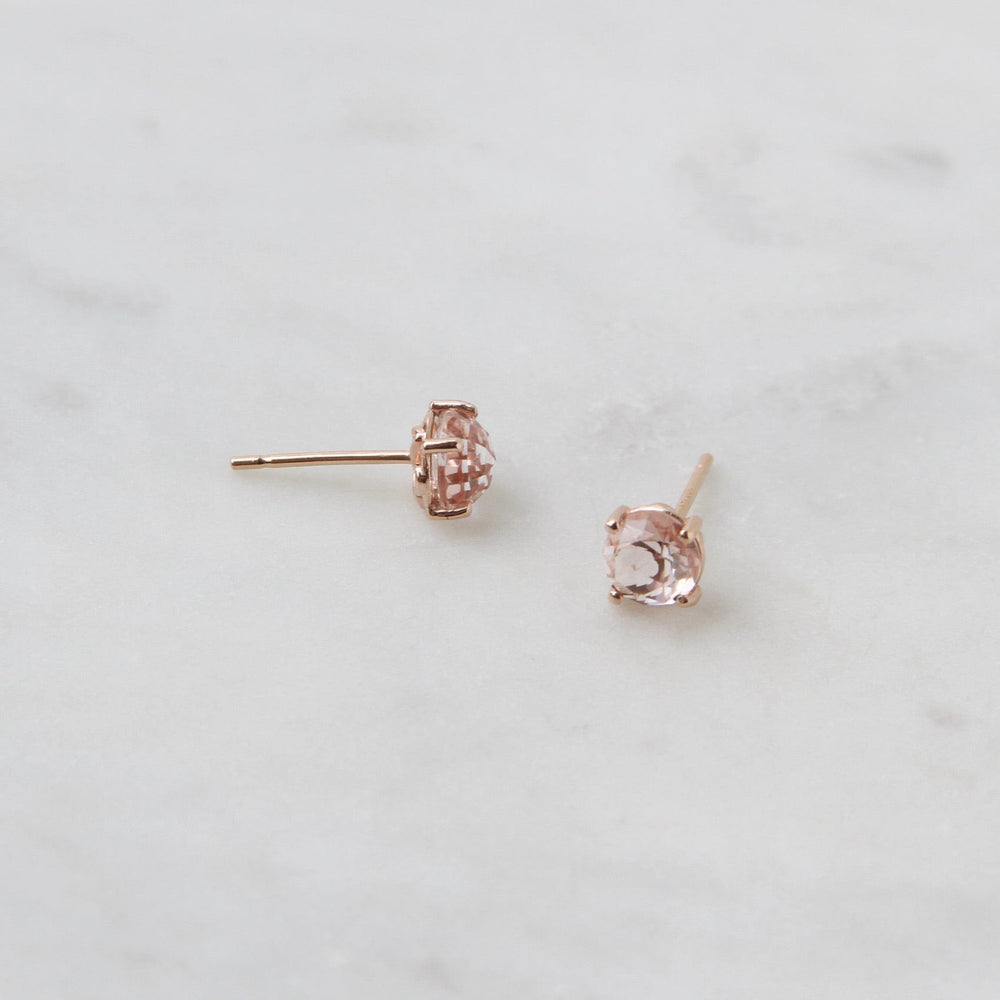 
                  
                    EAR-14K 14k Rose Gold 6mm Round Morganite Topaz Post Earring
                  
                