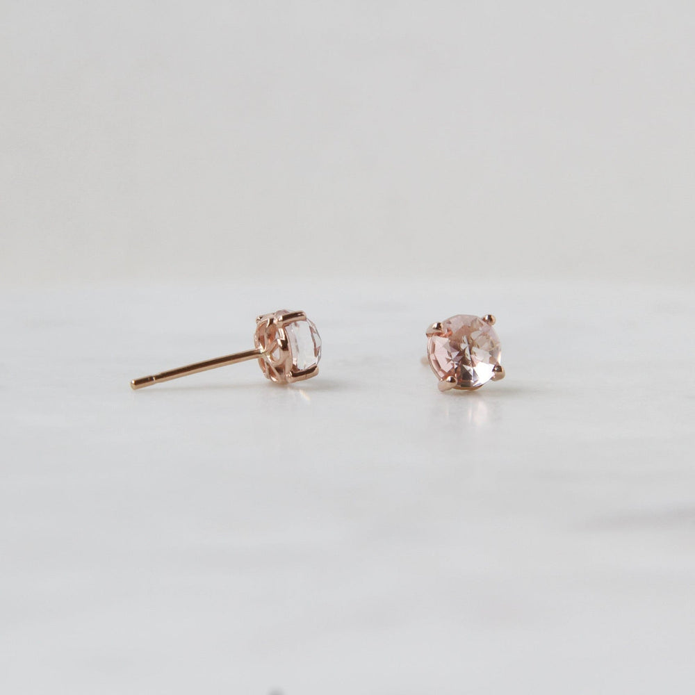 
                  
                    EAR-14K 14k Rose Gold 6mm Round Morganite Topaz Post Earring
                  
                