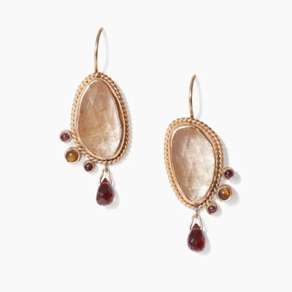 EAR-14K 14K Rutilated Quartz Mix Pompeii Earrings