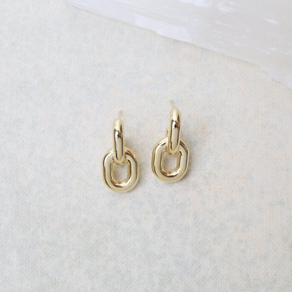 EAR-14K 14K Small Double Link Hoop Earrings