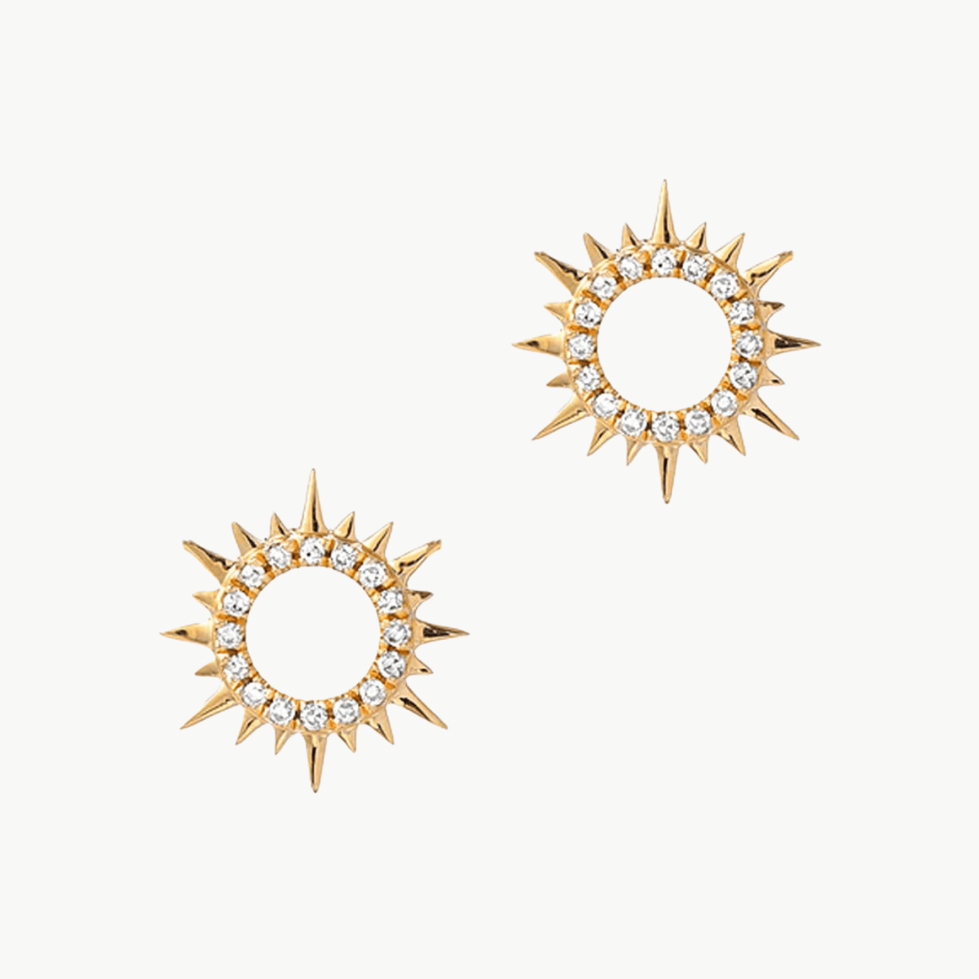 EAR-14K 14K Sun Open Circle Earrings