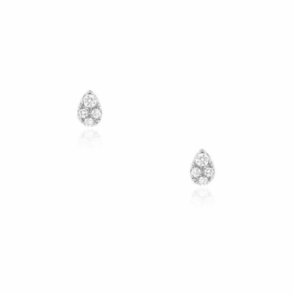 EAR-14K 14k White Extra Petite Pear Shape Diamond Post Earrings