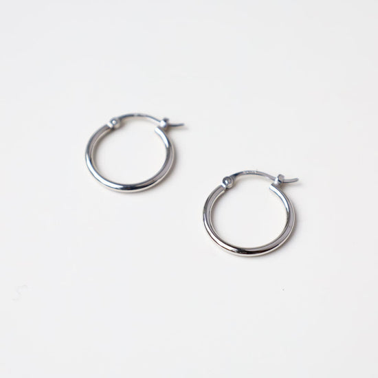 Load image into Gallery viewer, EAR-14K 14k White Gold 1.5x15mm Tube Hoop

