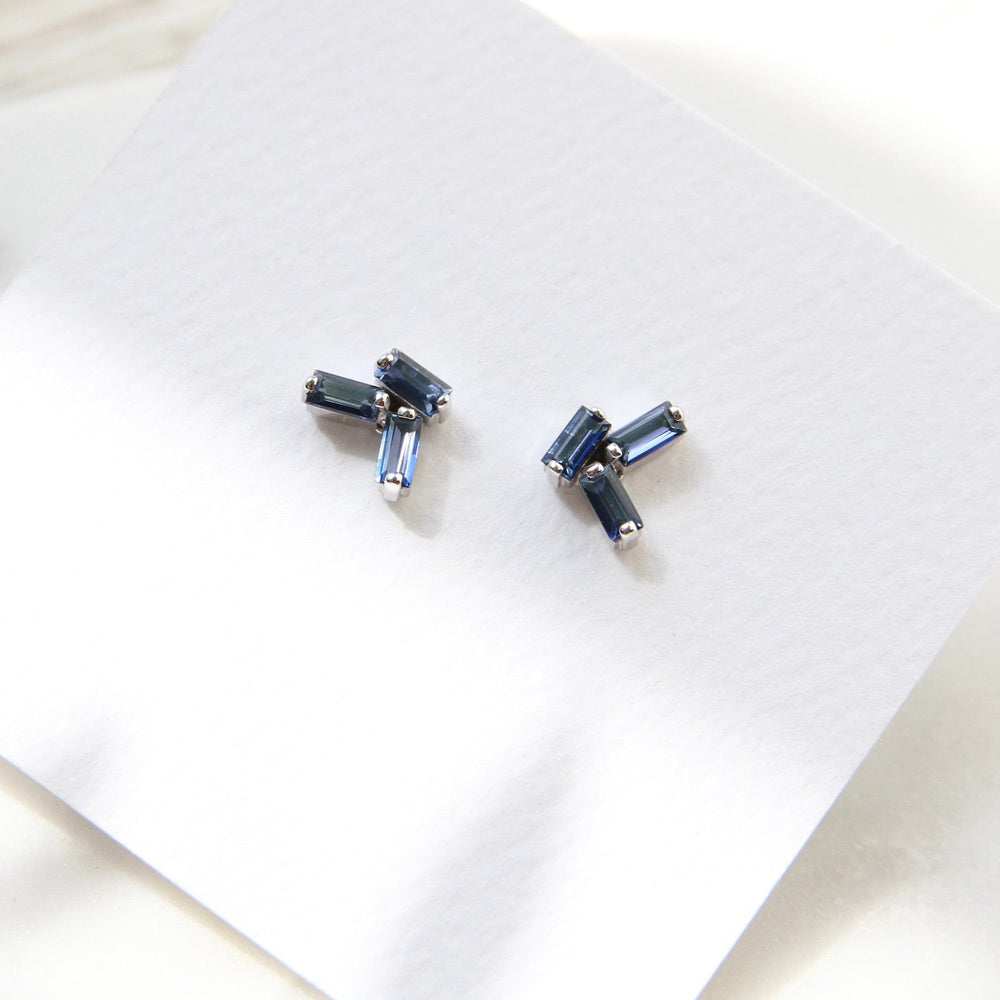 
                  
                    EAR-14K 14k White Gold English Blue Topaz Scattered Baguette Earrings
                  
                