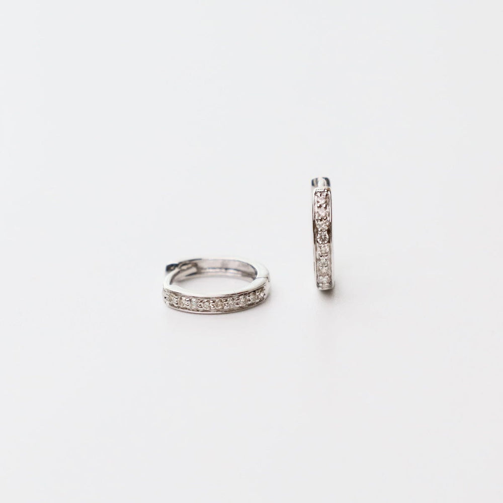 
                      
                        EAR-14K 14k White Gold Mini Diamond Huggie Earrings
                      
                    