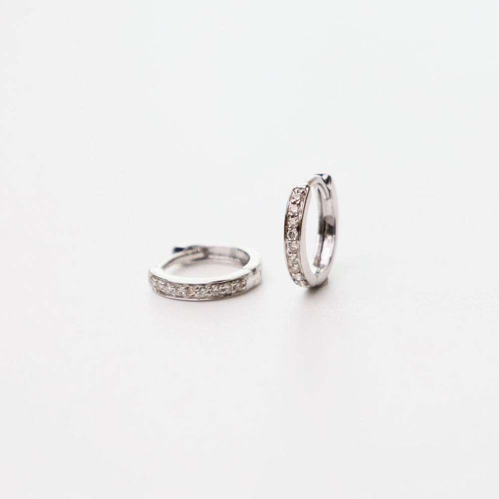 
                      
                        EAR-14K 14k White Gold Mini Diamond Huggie Earrings
                      
                    