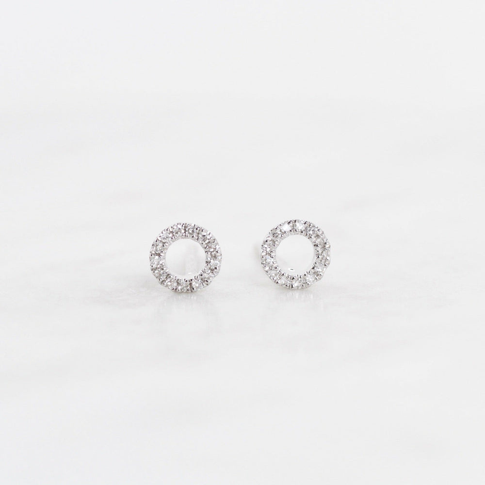 
                      
                        EAR-14K 14k White Gold Open Circle Diamond Post Earring
                      
                    