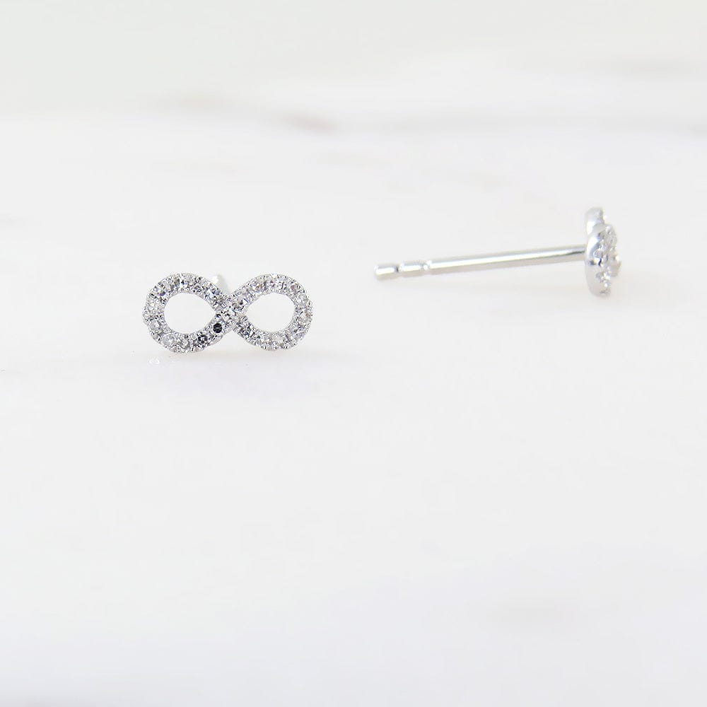 
                  
                    EAR-14K 14k White Gold & Pavé Diamond Mini Infinity Post Earrings
                  
                