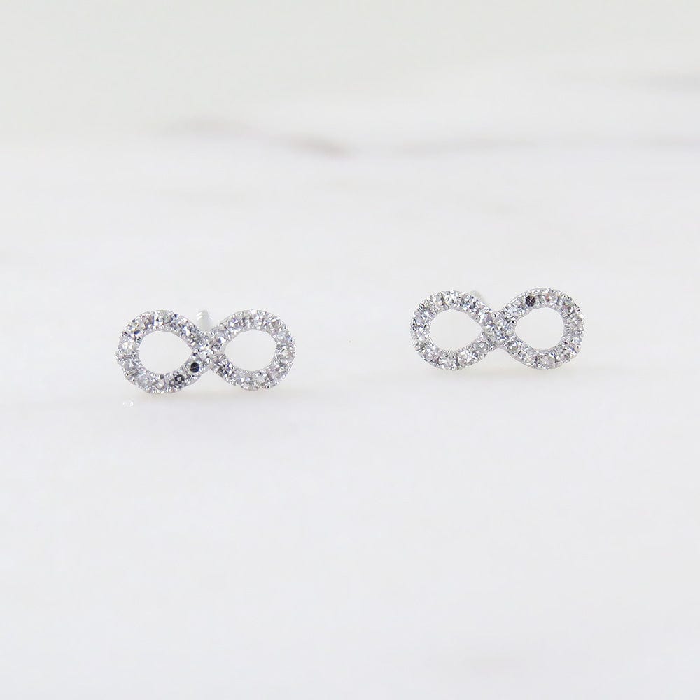 
                  
                    EAR-14K 14k White Gold & Pavé Diamond Mini Infinity Post Earrings
                  
                