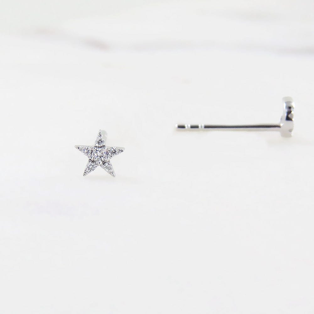 
                      
                        EAR-14K 14k White Gold Pavé Diamond Mini Star & Moon Post Earrings
                      
                    