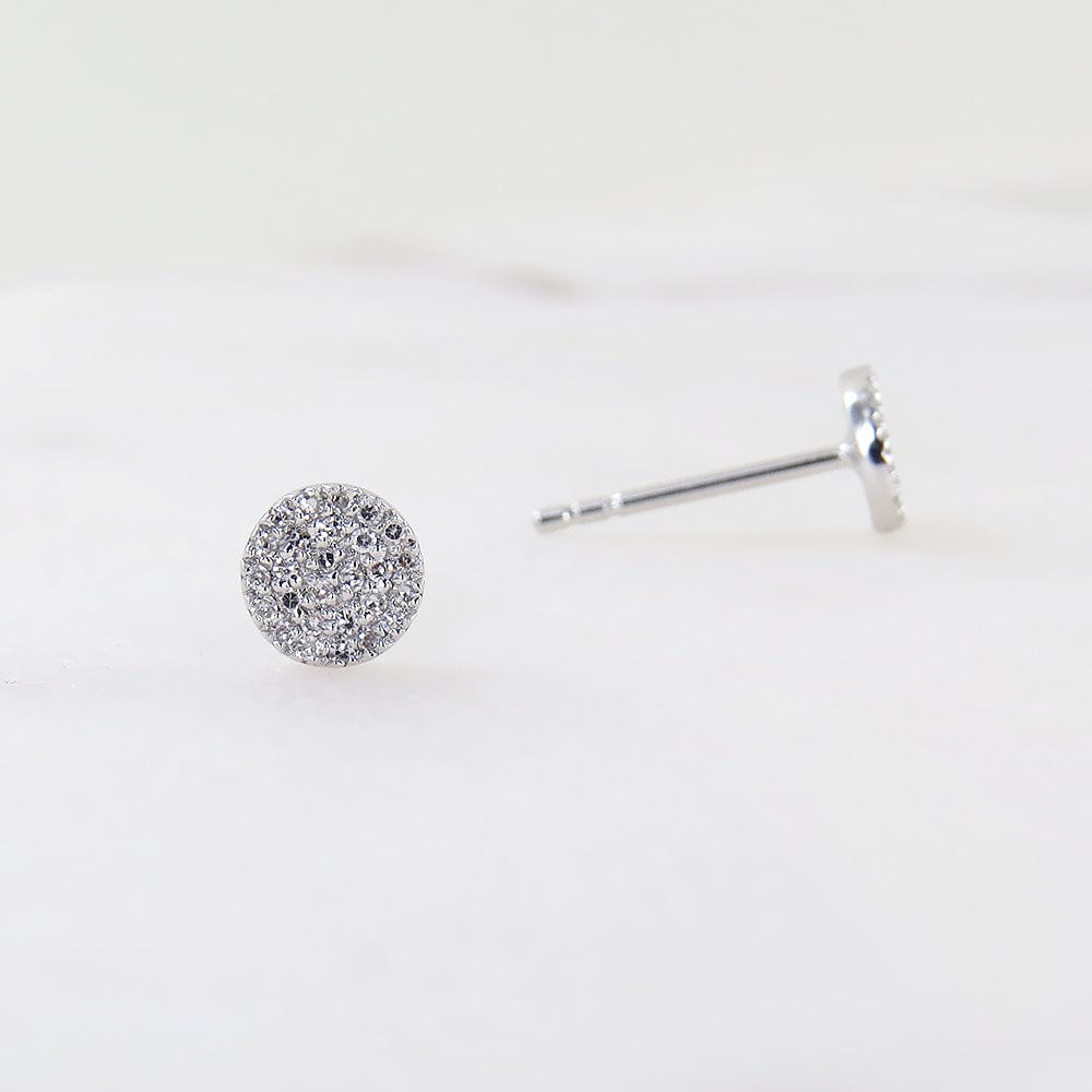 
                      
                        EAR-14K 14k White Gold Round Pavé Post Earrings
                      
                    