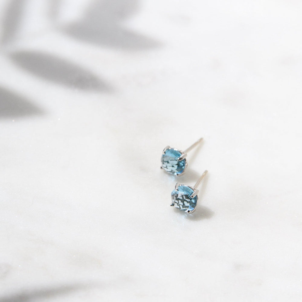 
                  
                    EAR-14K 14k White Gold Round Swiss Blue Topaz Post Earring
                  
                