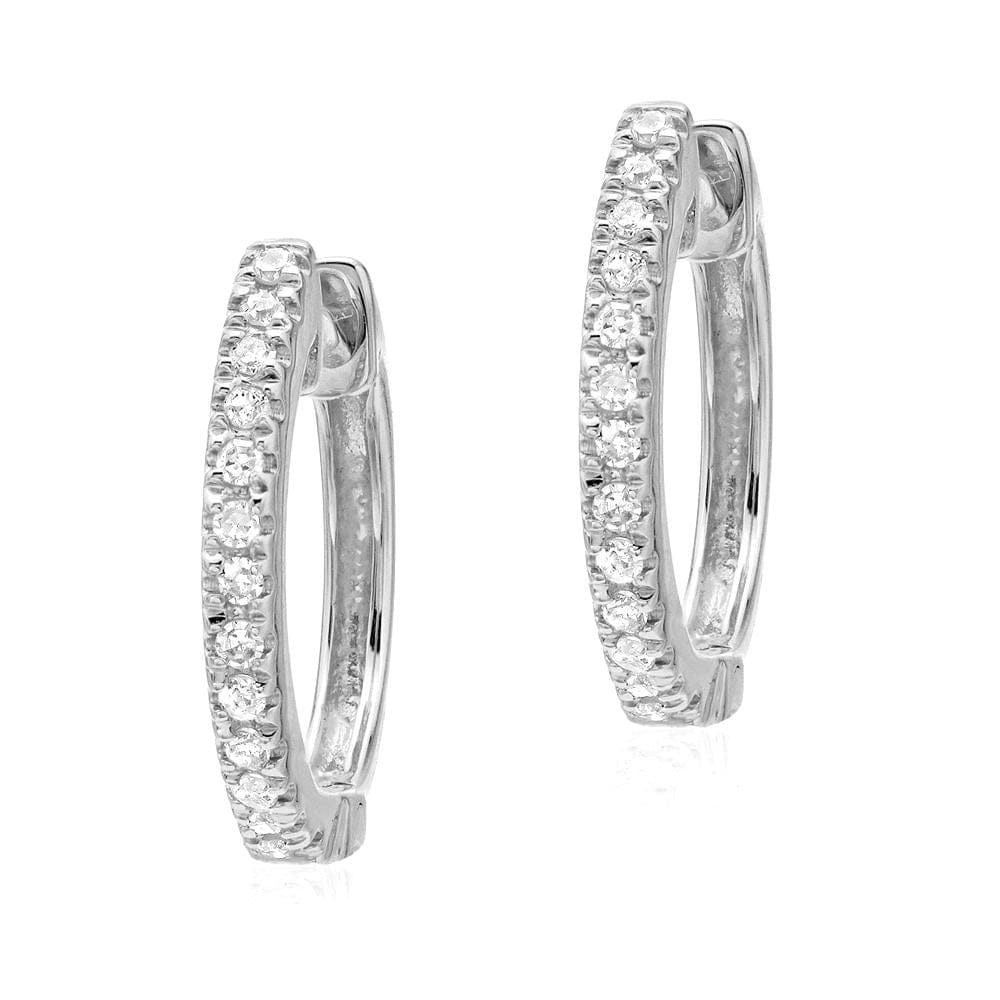 
                      
                        EAR-14K 14k White Gold Small Diamond Huggie Hoops
                      
                    