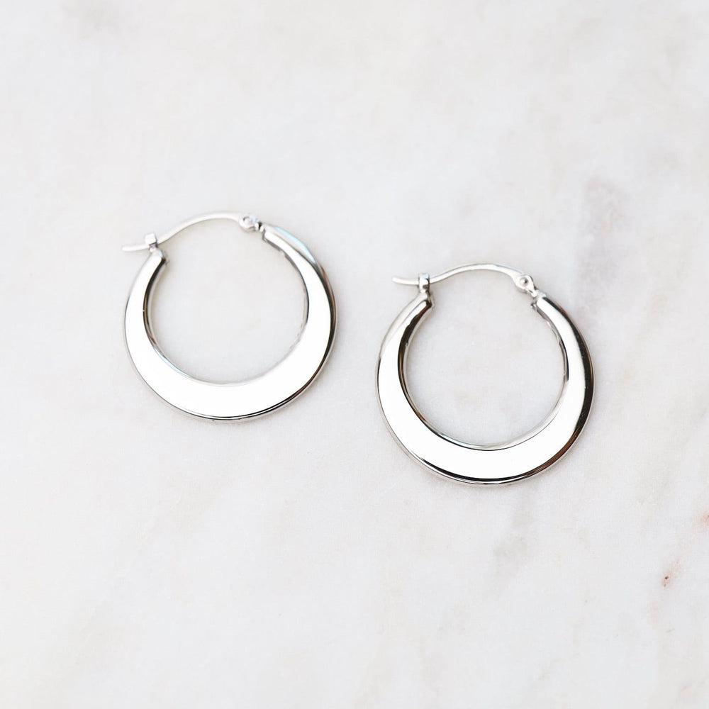 
                      
                        EAR-14K 14k White Gold Small Flat Crescent Hoops
                      
                    