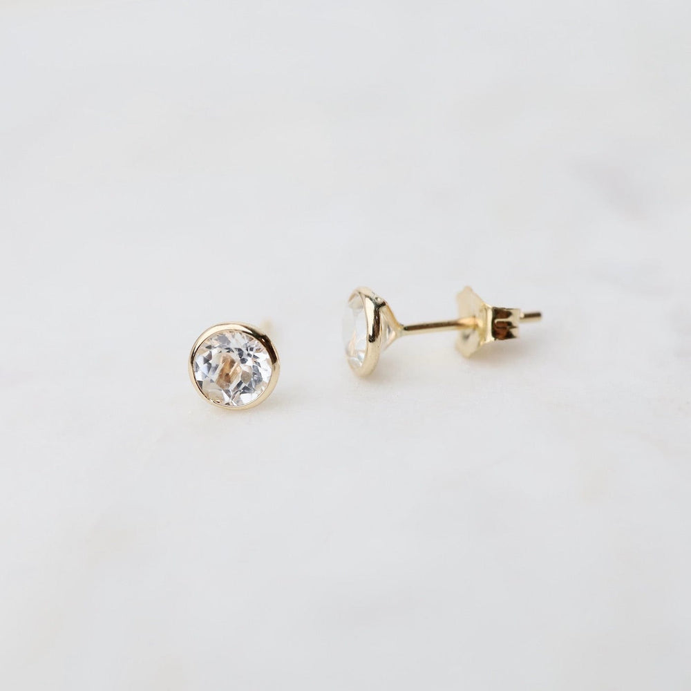 
                  
                    EAR-14K 14k White Topaz Bezel Studs
                  
                