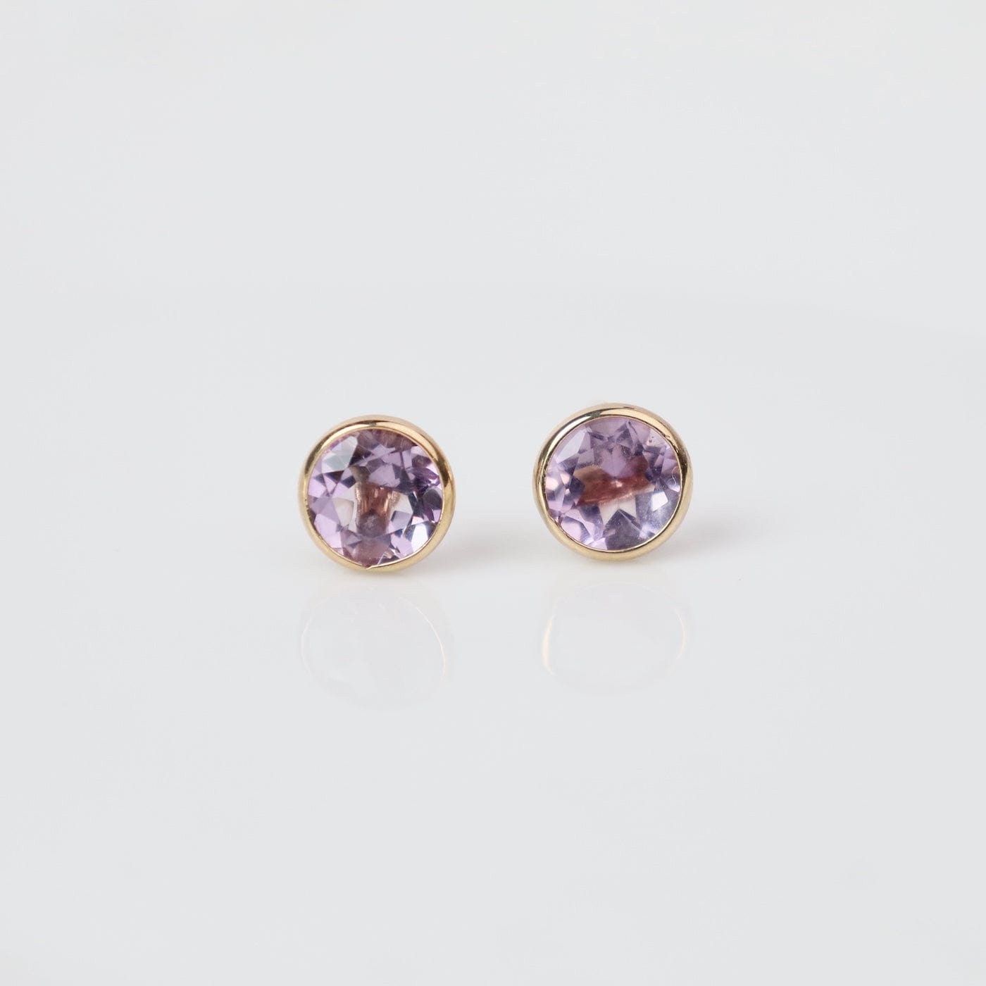 EAR-14K 14K Y 6mm Pink Amethyst Martini Stud Earrings