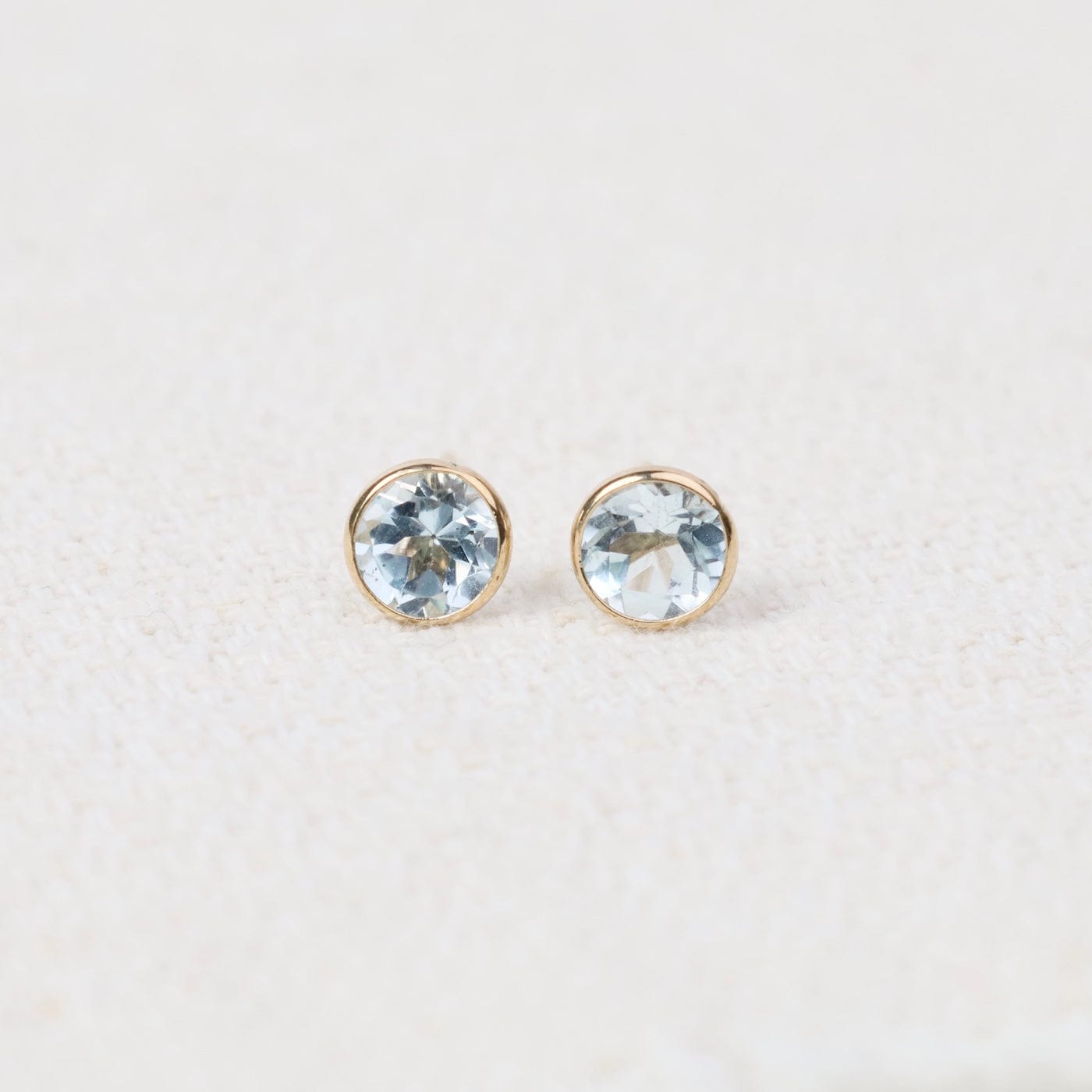 EAR-14K 14K Y 6mm Sky Blue Topaz Martini Stud Earrings