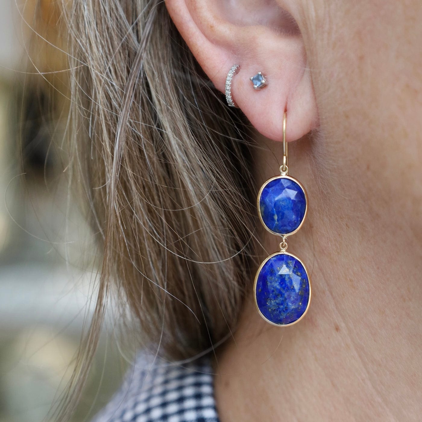 EAR-14K 14K Y Double Lapis Earrings