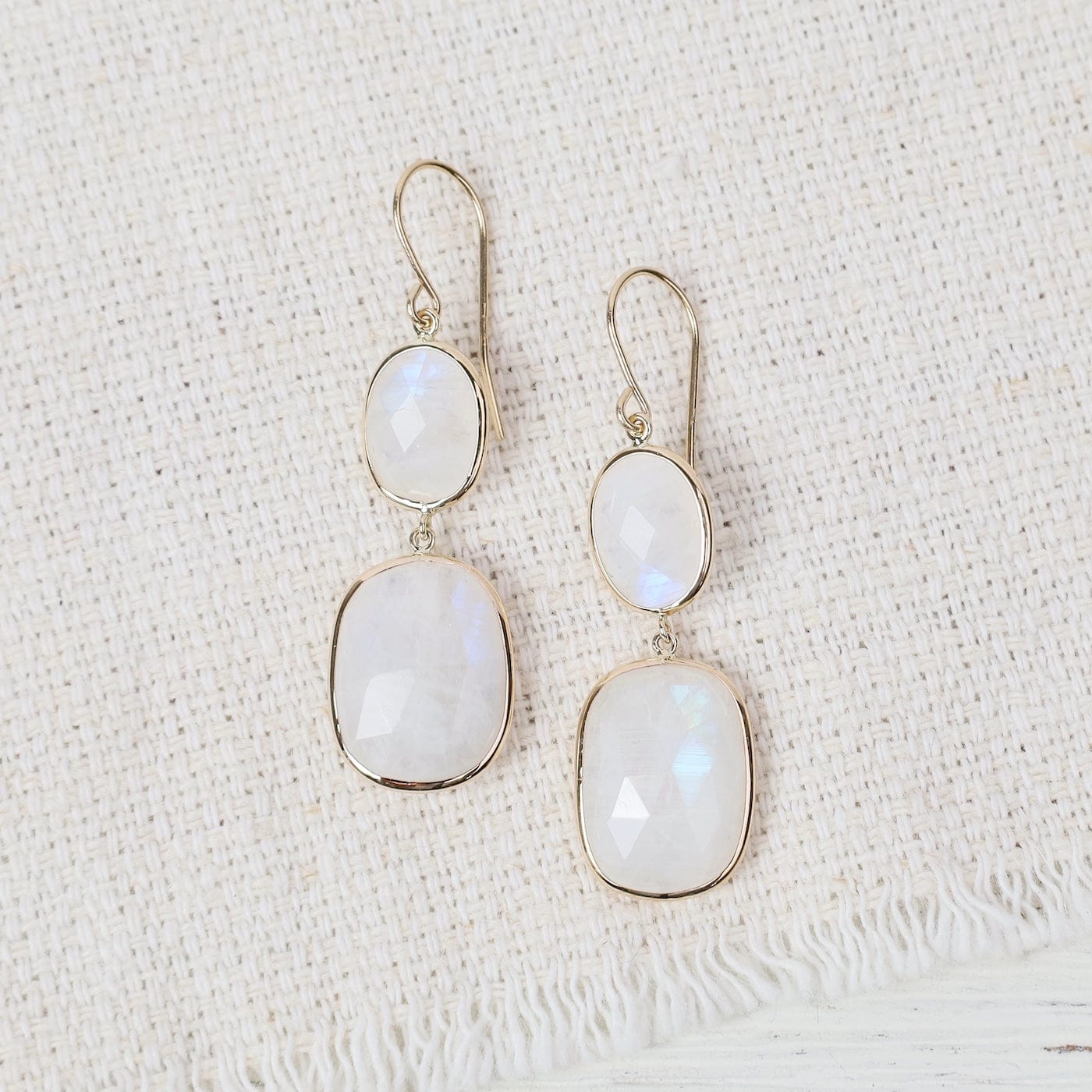 EAR-14K 14K Y Double Rainbow Moonstone Earrings