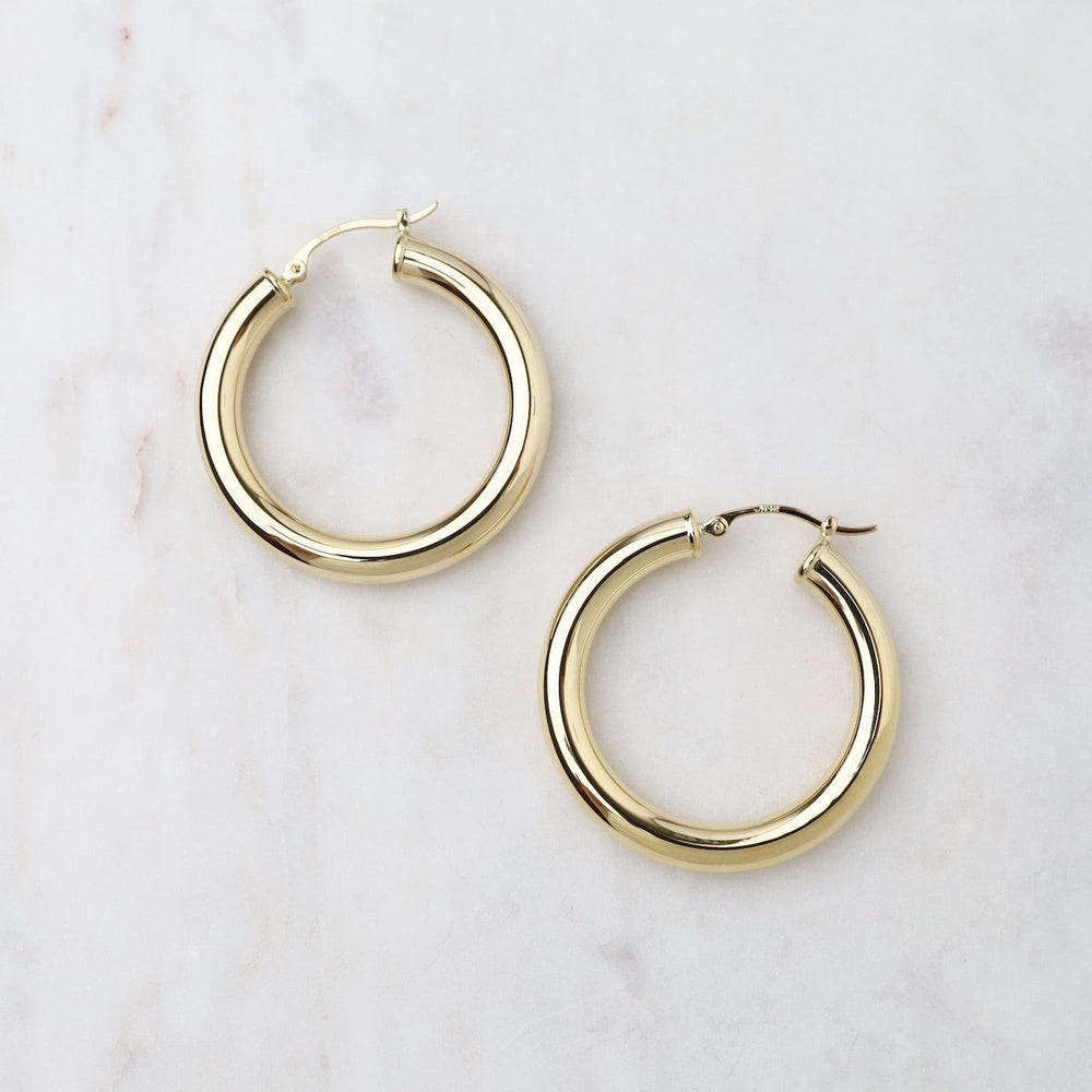 EAR-14K 14k Yellow Gold 4x30mm Tube Hoop