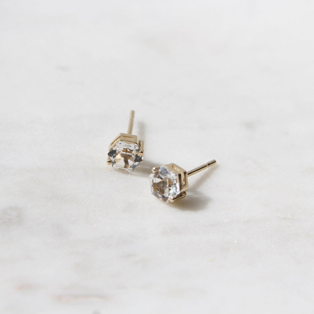 
                  
                    EAR-14K 14k Yellow Gold 5x5mm Hexagon White Topaz Post Earrings
                  
                