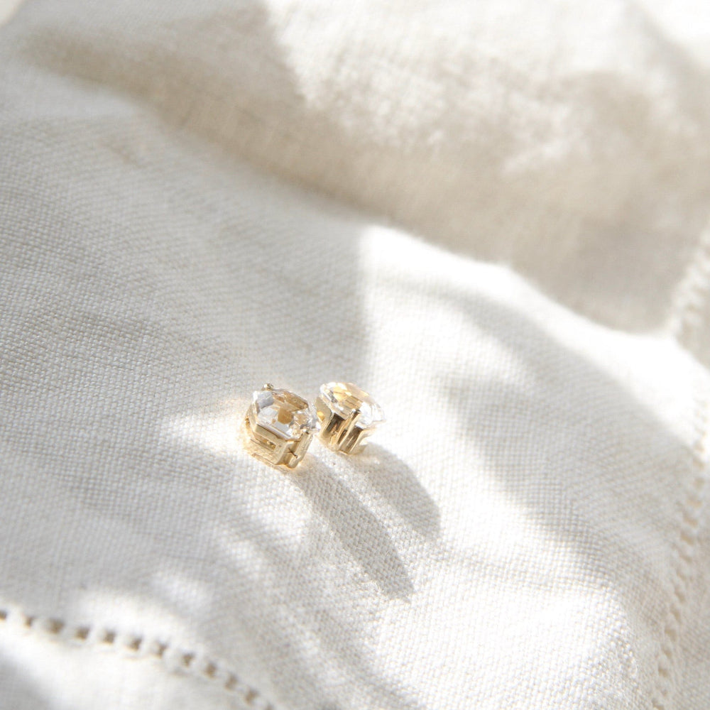 
                  
                    EAR-14K 14k Yellow Gold 5x5mm Hexagon White Topaz Post Earrings
                  
                