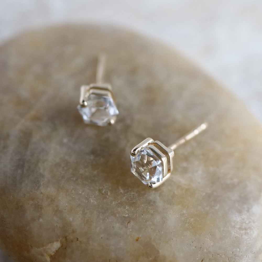 
                  
                    EAR-14K 14k Yellow Gold 5x5mm Hexagon White Topaz Post Earrings
                  
                