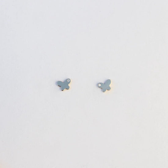 Load image into Gallery viewer, EAR-14K 14K Yellow Gold Butterfly Post Earring
