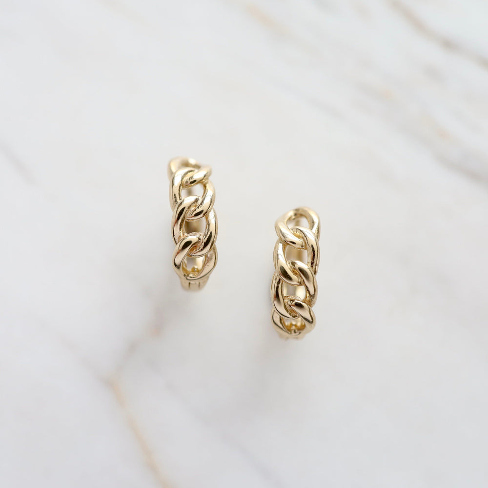 
                      
                        EAR-14K 14k Yellow Gold Chain Link Huggies
                      
                    