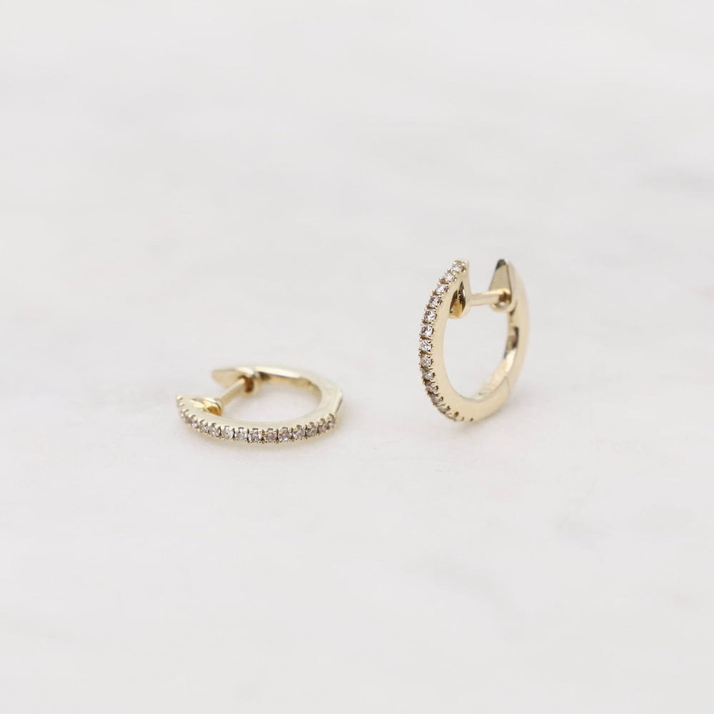 
                      
                        EAR-14K 14k Yellow Gold Dainty Diamond Huggies
                      
                    