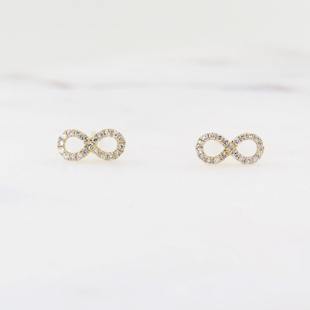 EAR-14K 14k Yellow Gold Mini Infinity Diamond Post Earring