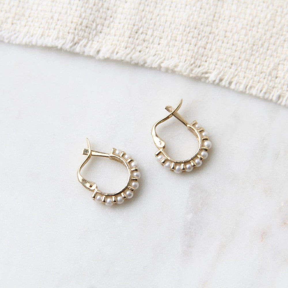 
                      
                        EAR-14K 14k Yellow Gold Mini Pearl Hoop Earring
                      
                    