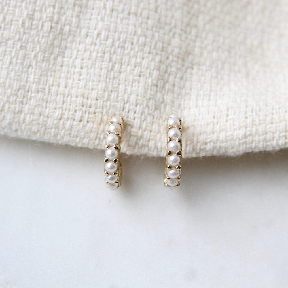 
                      
                        EAR-14K 14k Yellow Gold Mini Pearl Hoop Earring
                      
                    