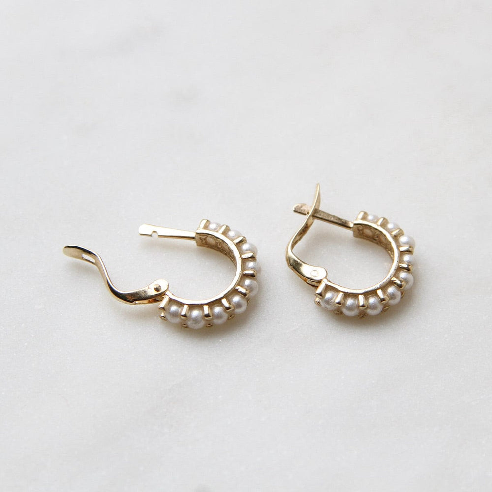 
                      
                        EAR-14K 14k Yellow Gold Mini Pearl Hoop Earring
                      
                    