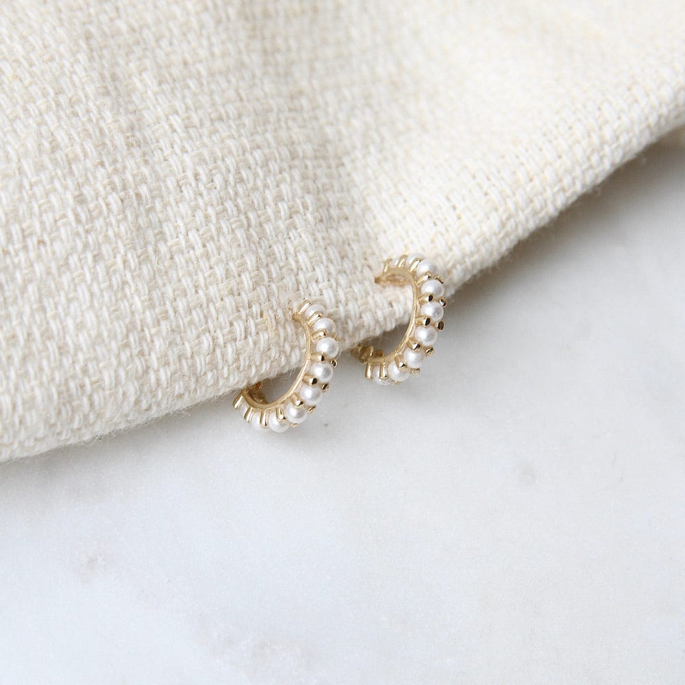 
                      
                        EAR-14K 14k Yellow Gold Mini Pearl Hoop Earring
                      
                    