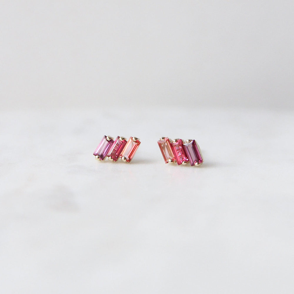 
                      
                        EAR-14K 14k Yellow Gold Mixed Pink Baguette Bar Earring
                      
                    