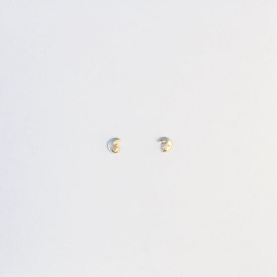 EAR-14K 14K Yellow Gold Moon And Star Post Earring