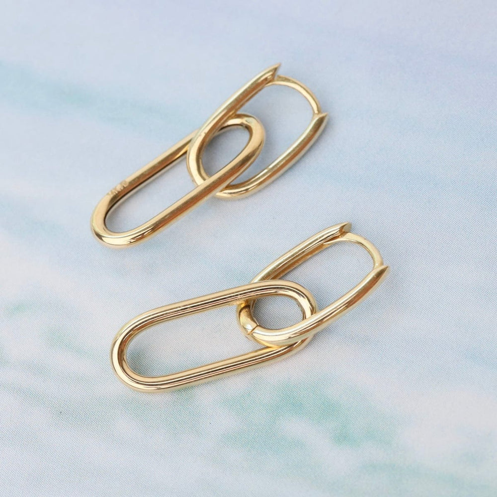 
                      
                        EAR-14K 14k Yellow Gold Paperclip Huggies
                      
                    