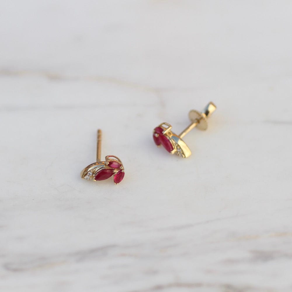 
                  
                    EAR-14K 14K Yellow Gold, Ruby & Diamond Leaves Post
                  
                