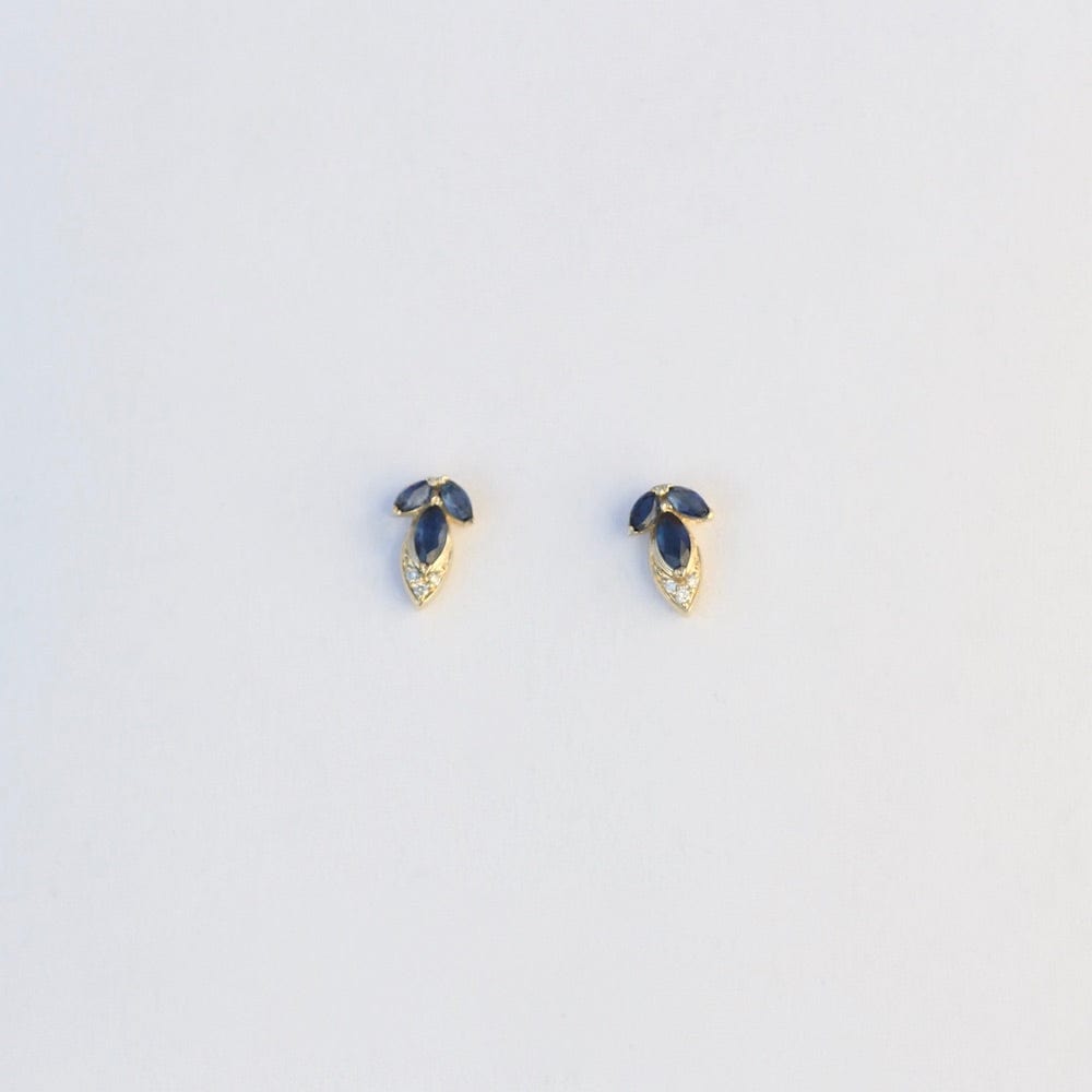 
                  
                    EAR-14K 14K Yellow Gold, Sapphire & Diamond Leaf Post Earring
                  
                