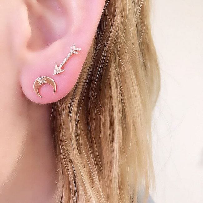 EAR-14K 14k Yellow Gold Small Crescent Post Earrings