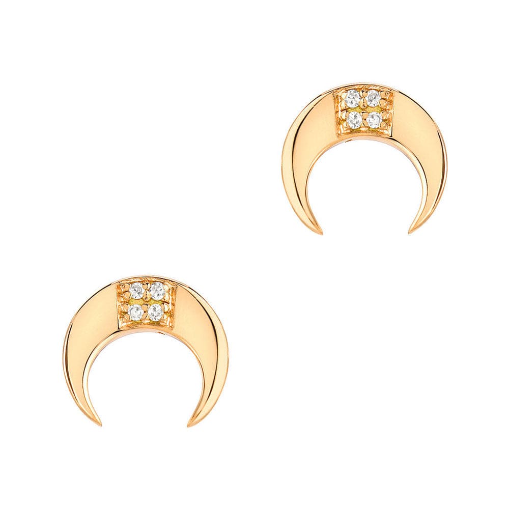 EAR-14K 14k Yellow Gold Small Crescent Post Earrings