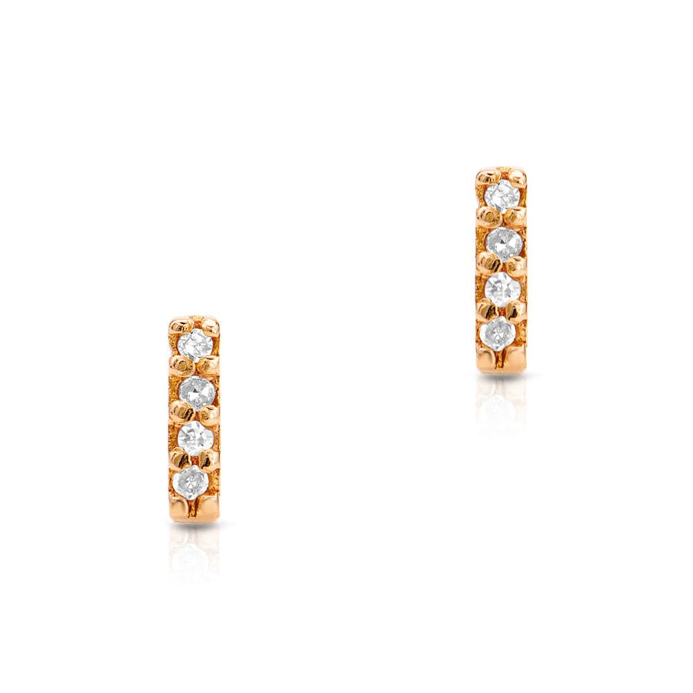 
                      
                        EAR-14K 14k Yellow Gold Small Diamond Pave Bar Post Earrings
                      
                    